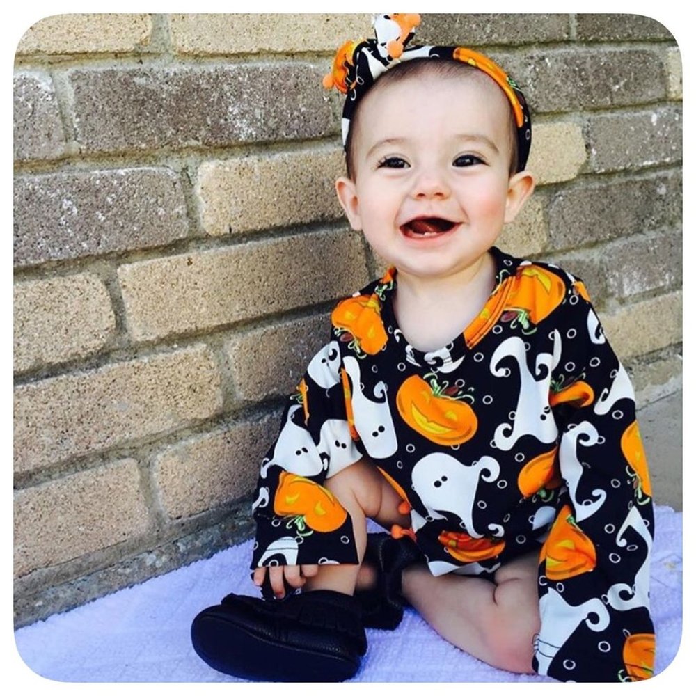 NEW Infant  Girl's Halloween Pom Pom Romper